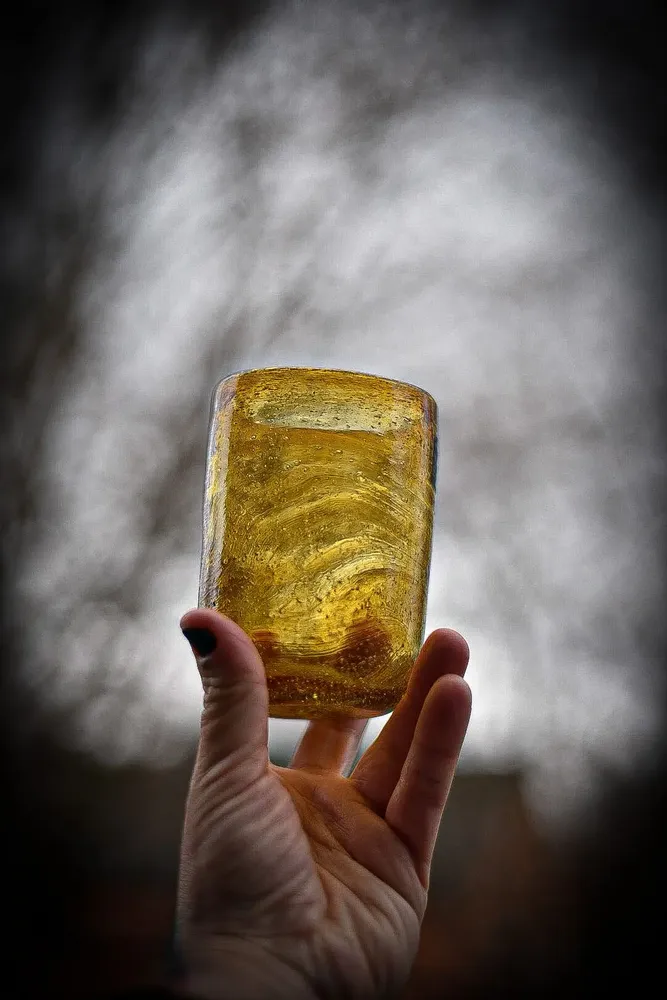 Glass - Dary water glasses - Set of 6 recycled glasses - Handmade - colored - MAISON ZOE