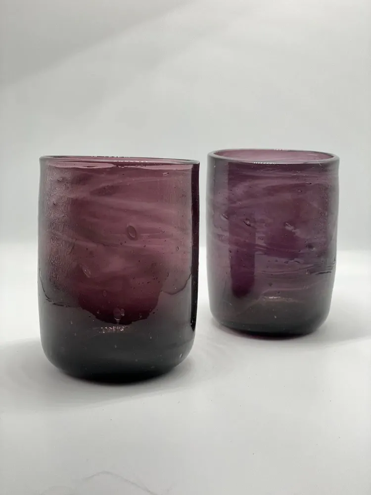 Glass - Dary water glasses - Set of 6 recycled glasses - Handmade - colored - MAISON ZOE