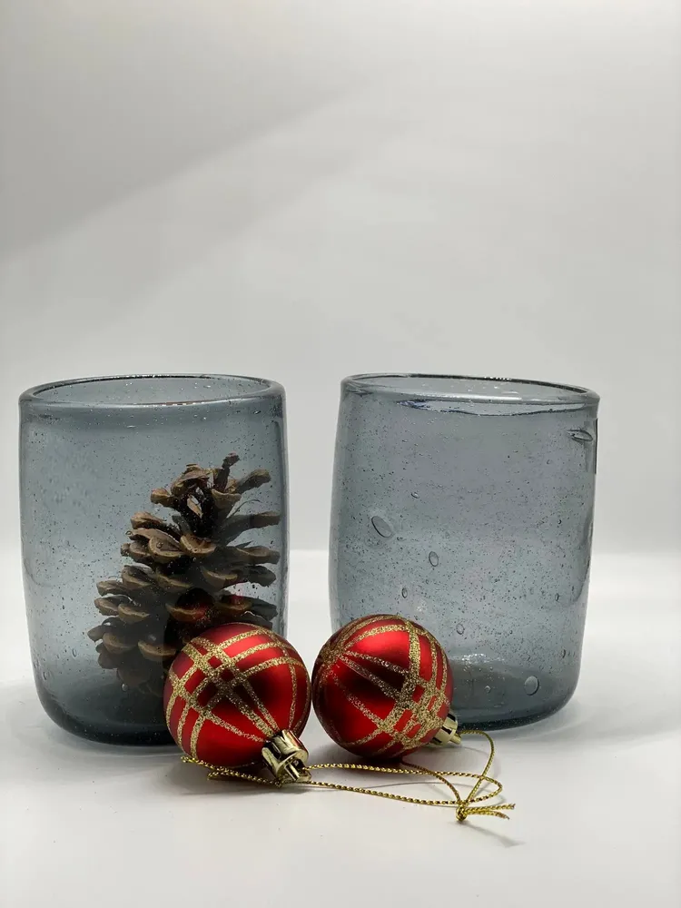 Glass - Dary water glasses - Set of 6 recycled glasses - Handmade - colored - MAISON ZOE