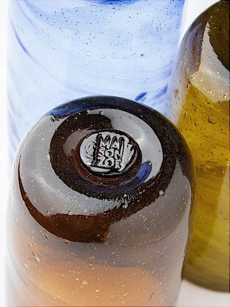 Glass - Dary water glasses - Set of 6 recycled glasses - Handmade - colored - MAISON ZOE