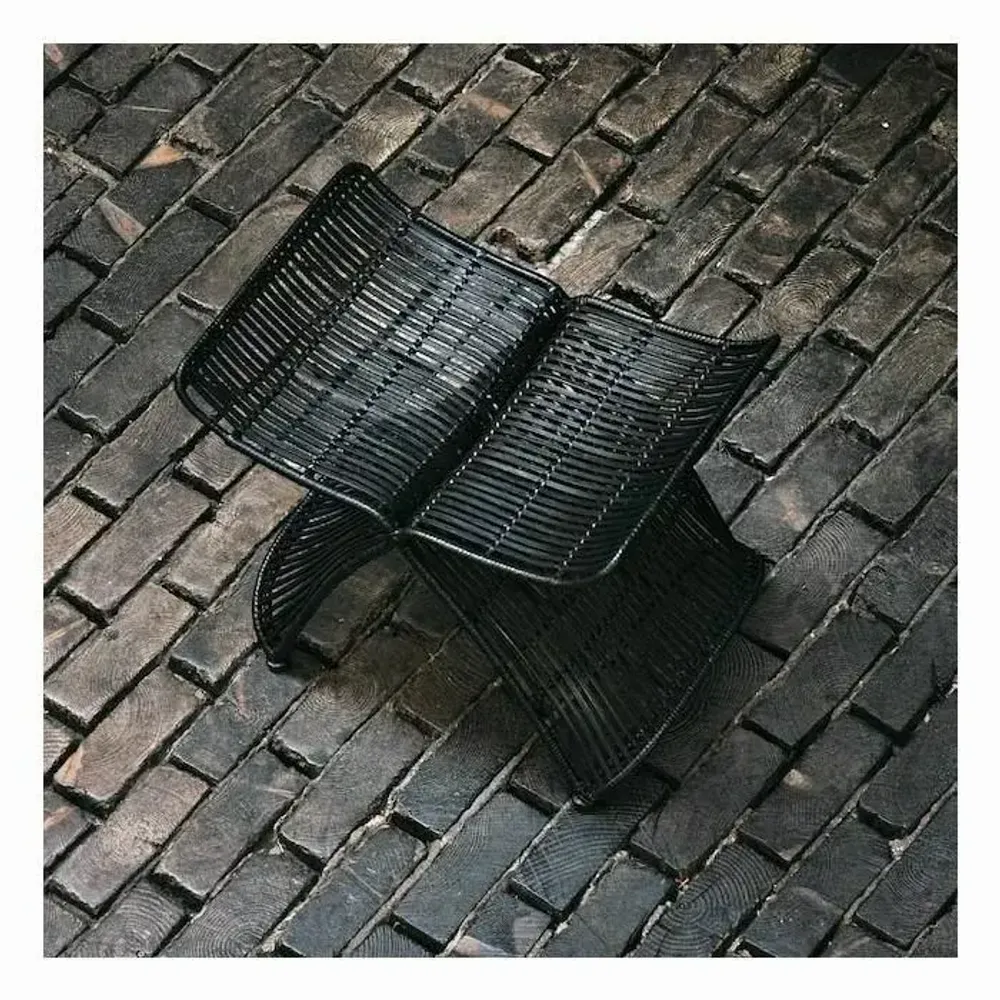 Stools - Rattan and wrought iron stool BUTTERFLY - CFOC