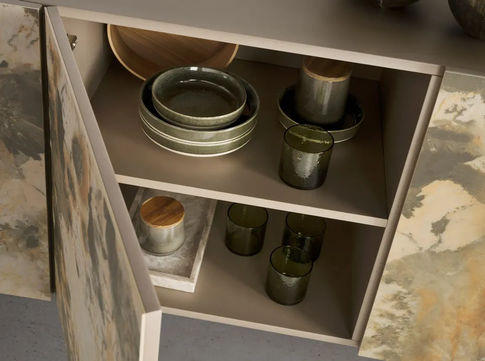 Buffets - Buffet en bois taupe métallisé - ANGEL CERDÁ