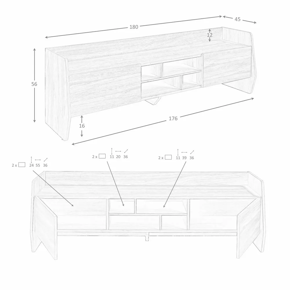 TV stands - Walnut TV stand - ANGEL CERDÁ