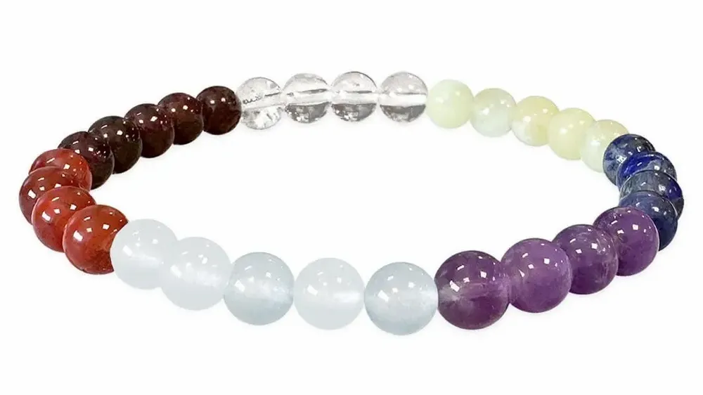 Bracelets - 7 Chakras stones A 6mm pearls bracelet - ARABESK