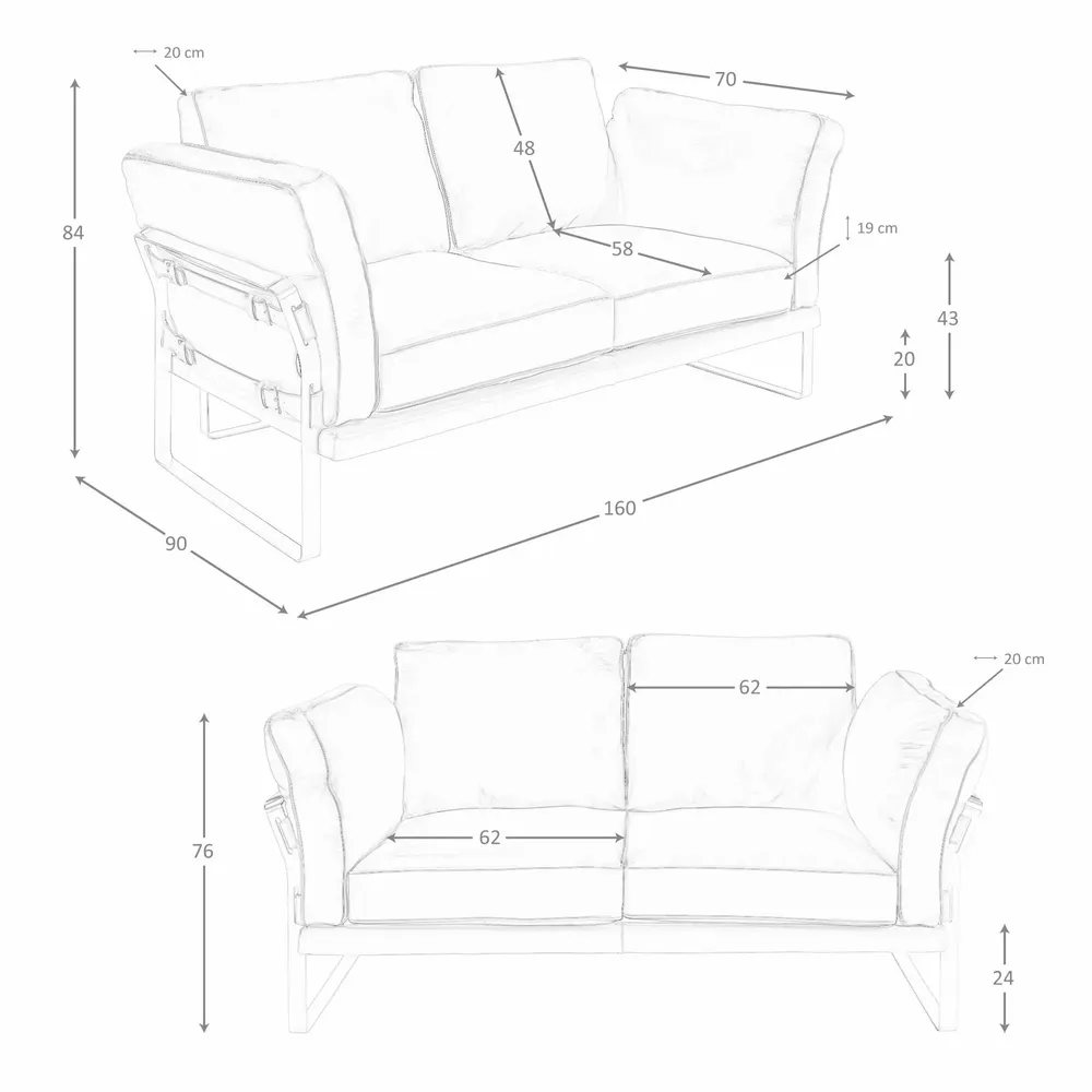 Canapés - Canapé 2 places en cuir camel - ANGEL CERDÁ