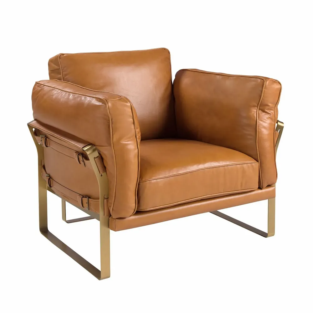 Fauteuils - Fauteuil en cuir camel - ANGEL CERDÁ