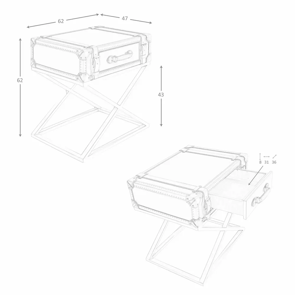 Autres tables  - Table d'angle rectangulaire en cuir et acier doré - ANGEL CERDÁ
