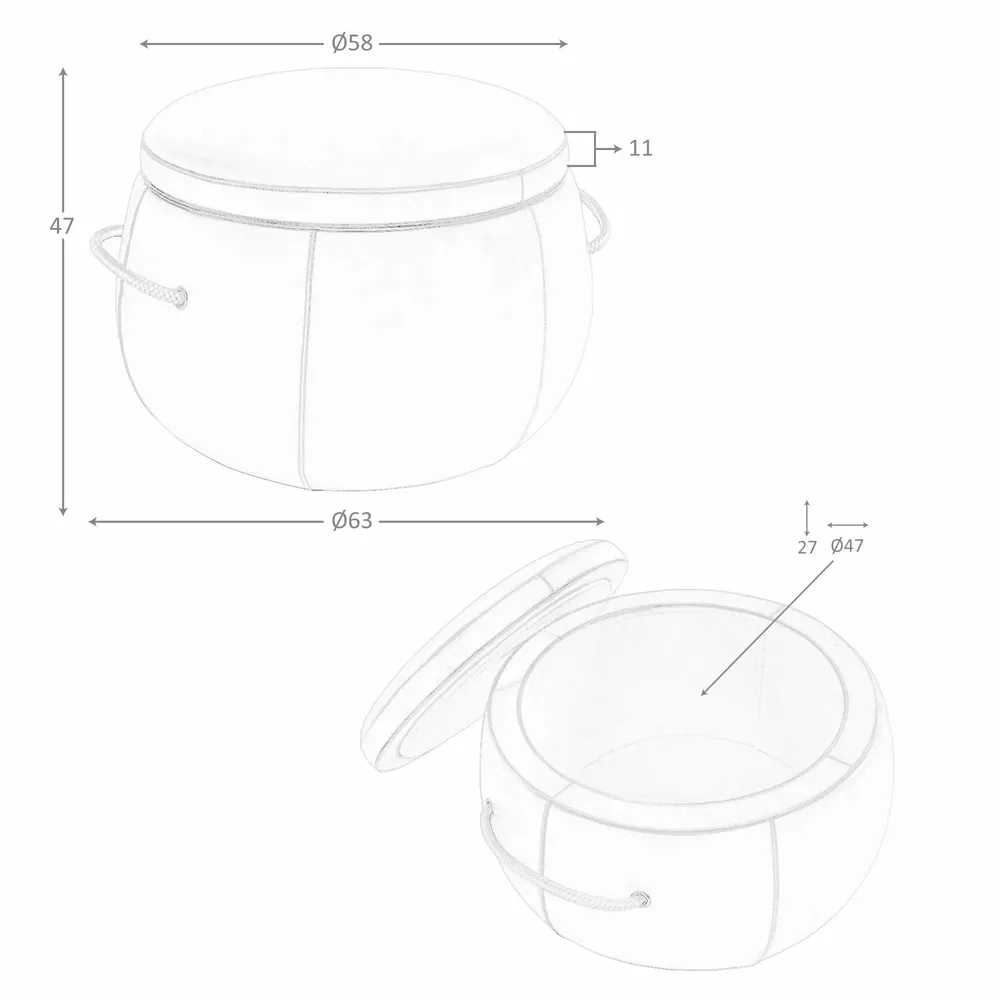 Bancs - Pouf en cuir camel - ANGEL CERDÁ