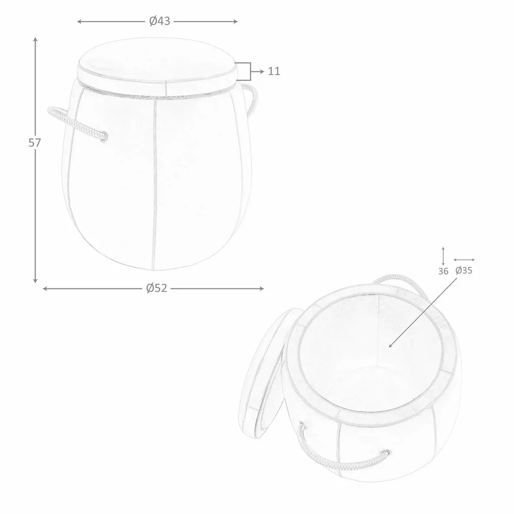 Bancs - Pouf en cuir camel - ANGEL CERDÁ