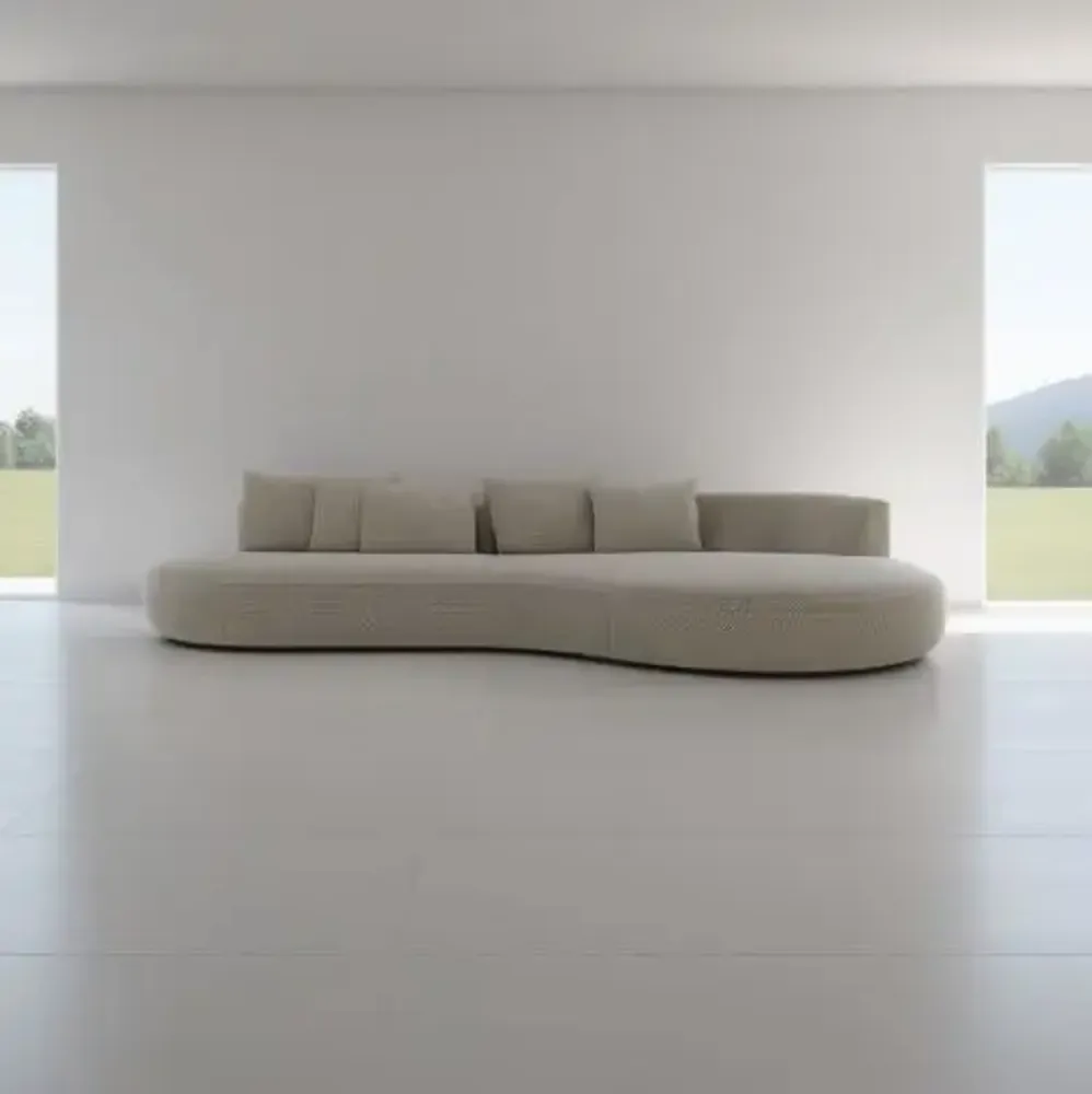 Sofas - Lab Organic White Pearl | 100% Bespoke Double-sided curved sofa - CREARTE COLLECTIONS