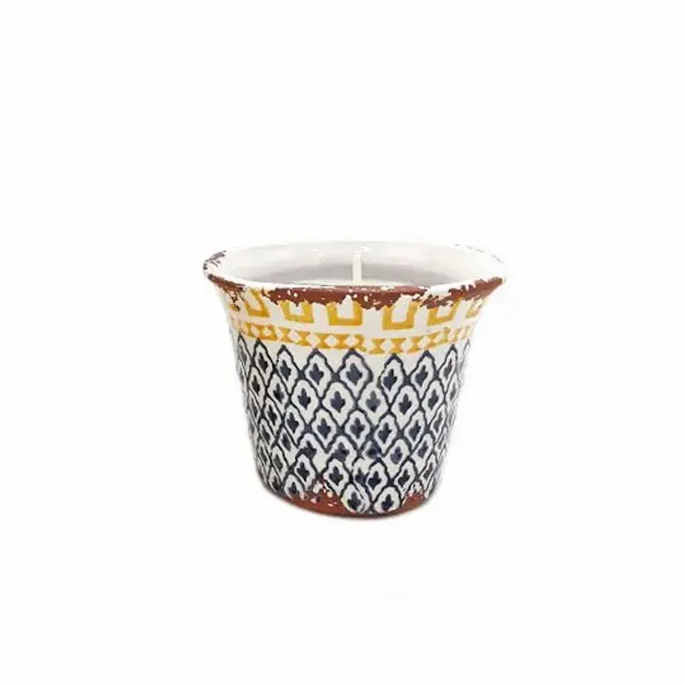 Candles - Ceramic Etnic candle CITRONELA size M - WAX DESIGN - BARCELONA
