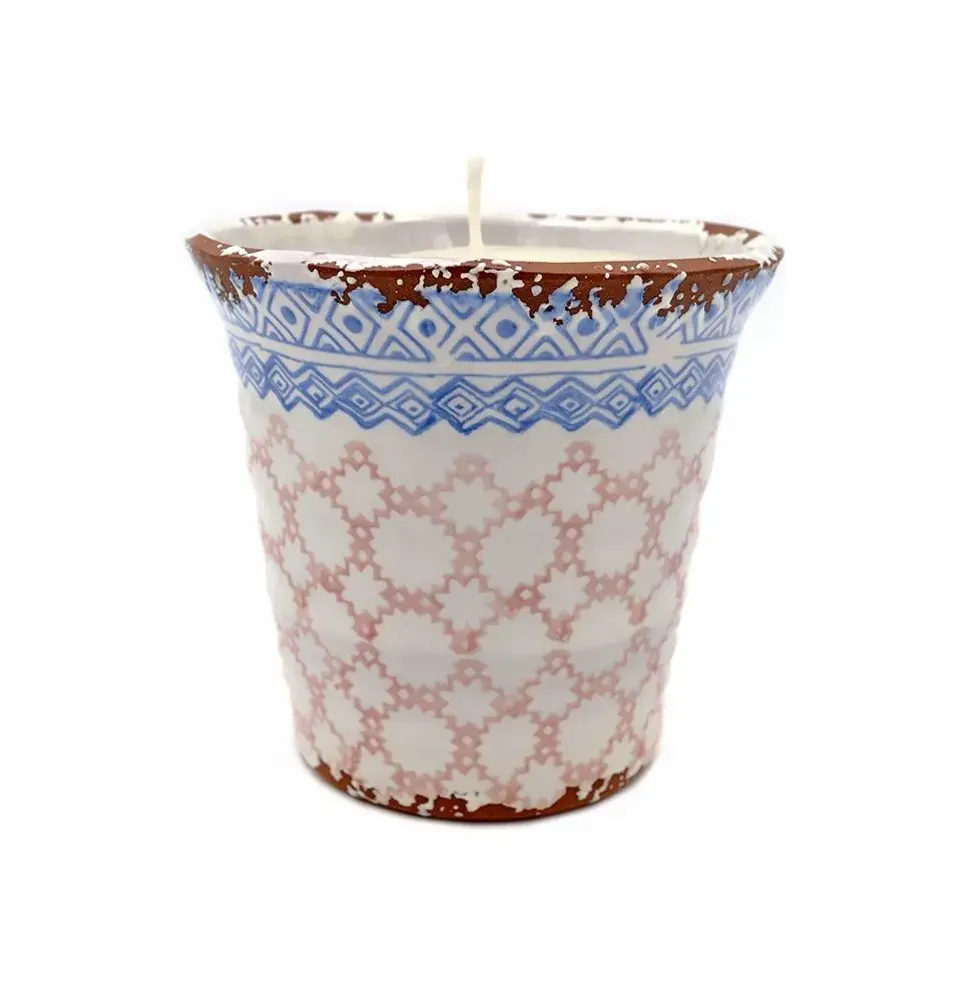 Bougies - Bougie ethnique en céramique CITRONELA taille L - WAX DESIGN - BARCELONA