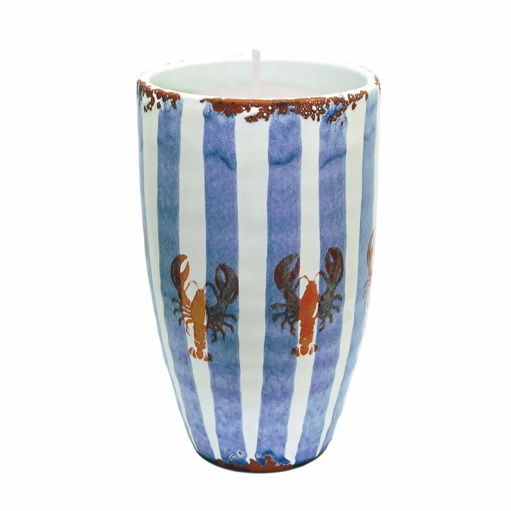 Candles - Ceraminc striped scented candle size XL - WAX DESIGN - BARCELONA