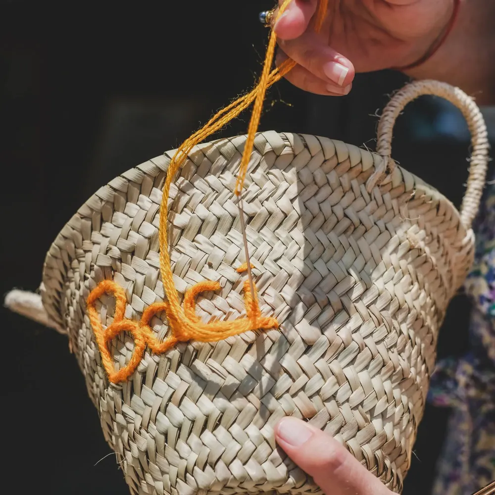 Children's party decorations - Personalized Easter Basket - Hand Embroidered, Unique for You - ORIGINAL MARRAKECH