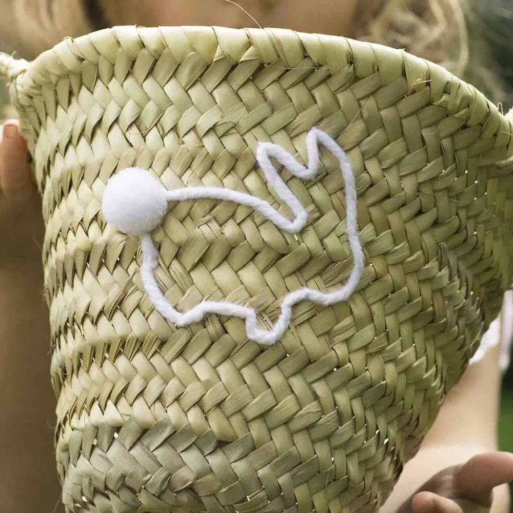 Children's party decorations - Personalized Easter Basket - Hand Embroidered, Unique for You - ORIGINAL MARRAKECH