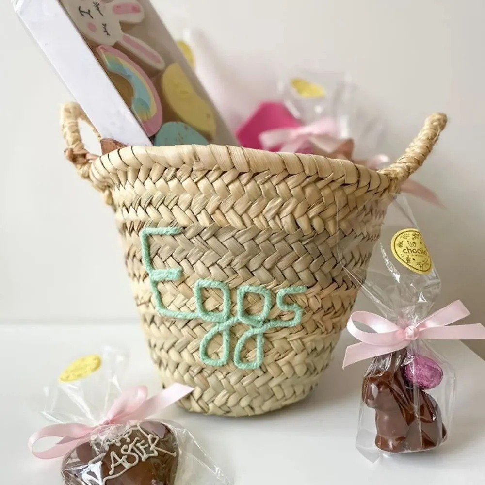Children's party decorations - Personalized Easter Basket - Hand Embroidered, Unique for You - ORIGINAL MARRAKECH
