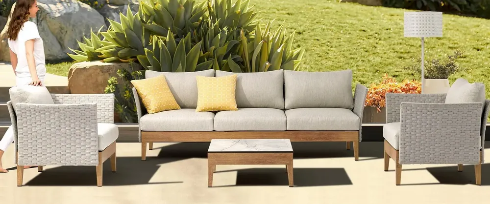 Lawn sofas   - RIVIERA aluminum sofa - COUTURE JARDIN