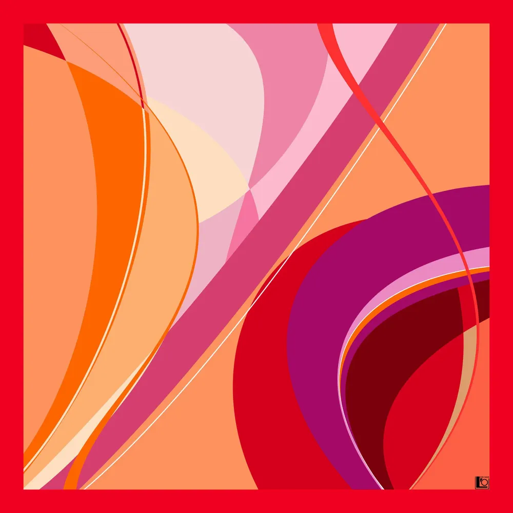 Scarves - Silk scarf 90*90 geometric designs blue color - L'OFFICIEL SRL