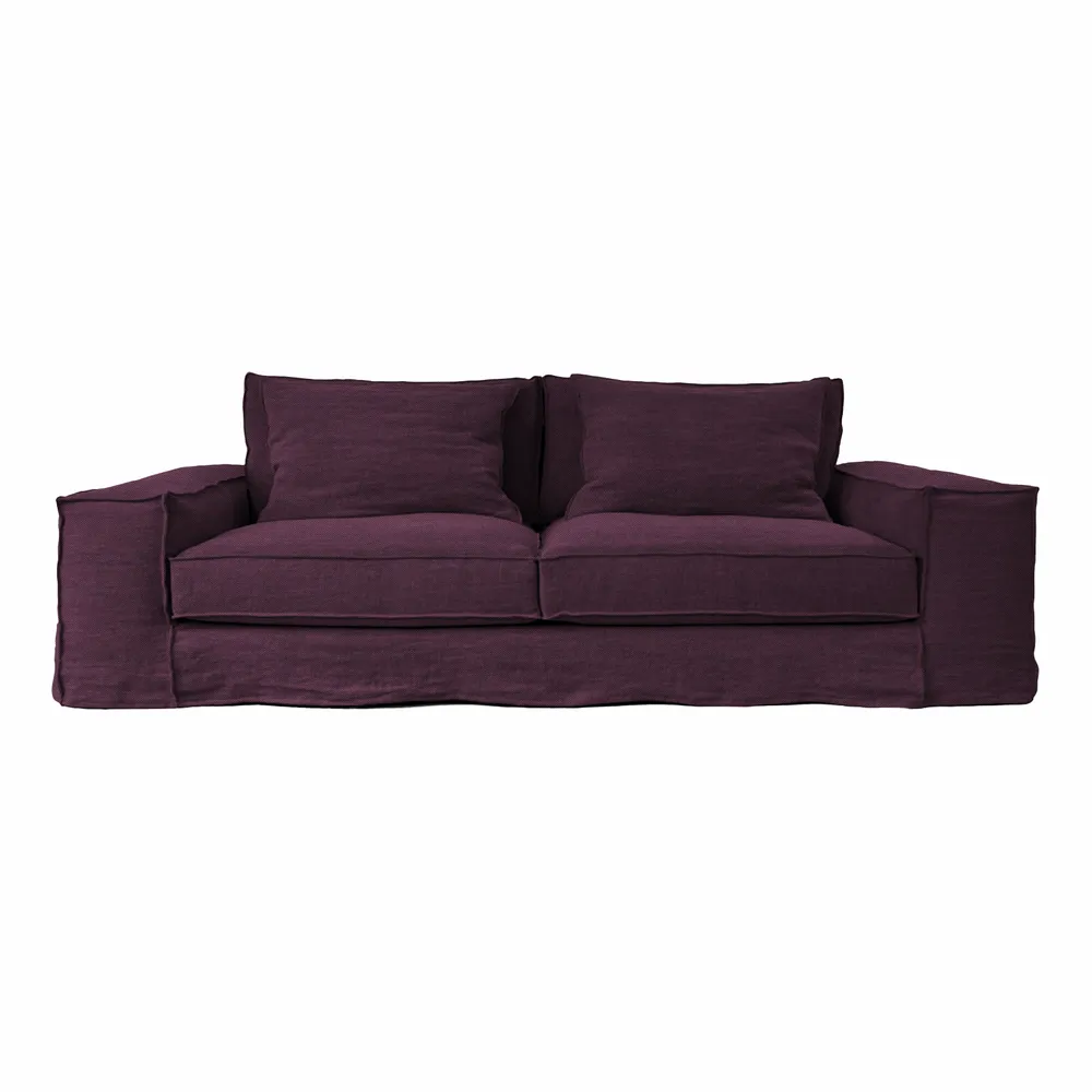Sofas - Intriguing eggplant Portobello sofa - 4 seats - JOLI JOUR PARIS