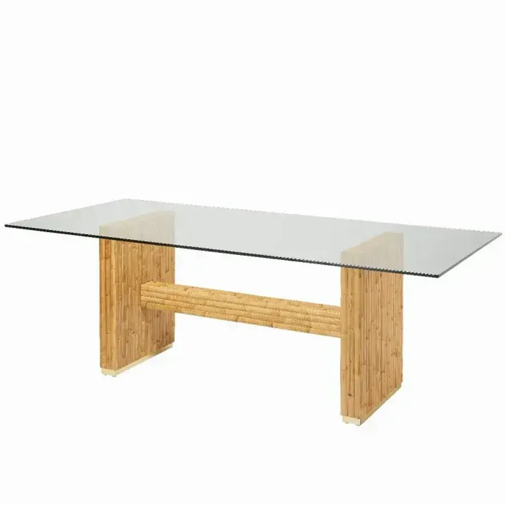 Dining Tables - RIVIERA rectangular rattan dining table - KOK MAISON