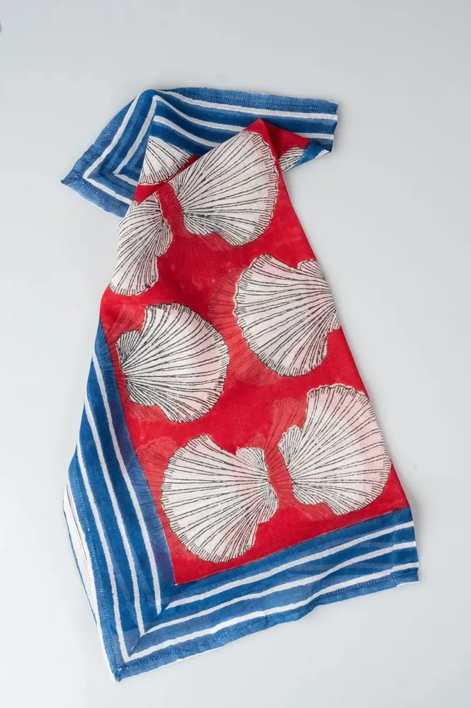 Sarongs - White Shell Bandana - KORES ACCESSORIES