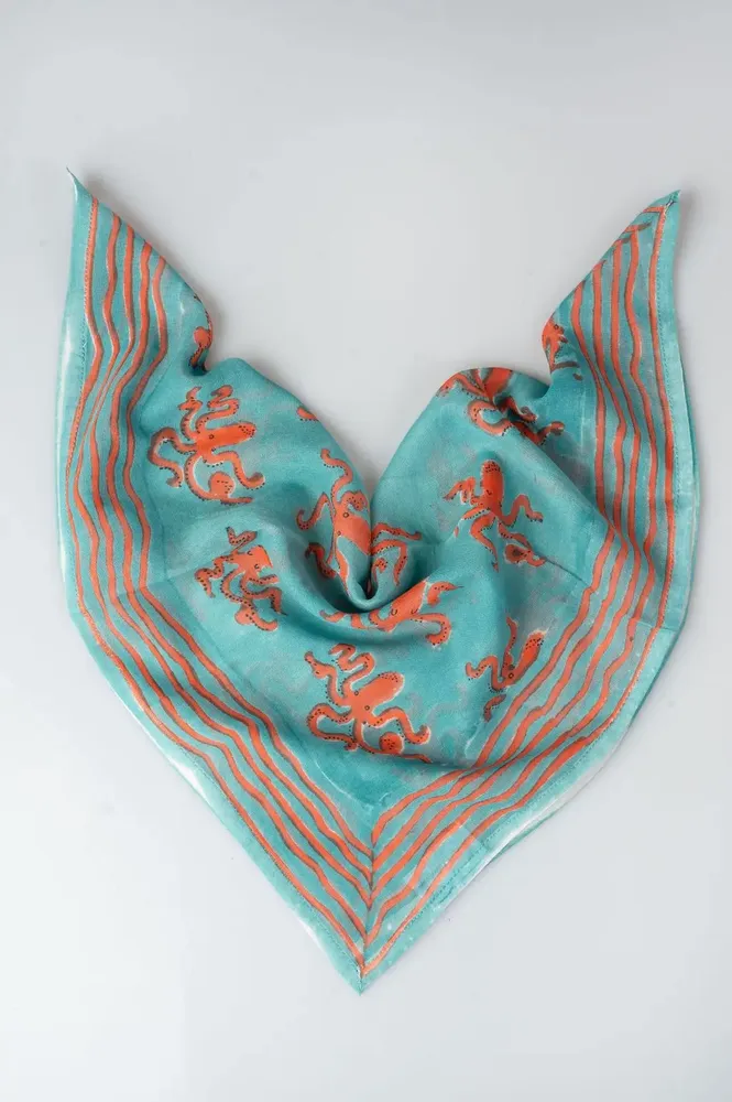 Sarongs - Blue Octopus Bandana - KORES ACCESSORIES