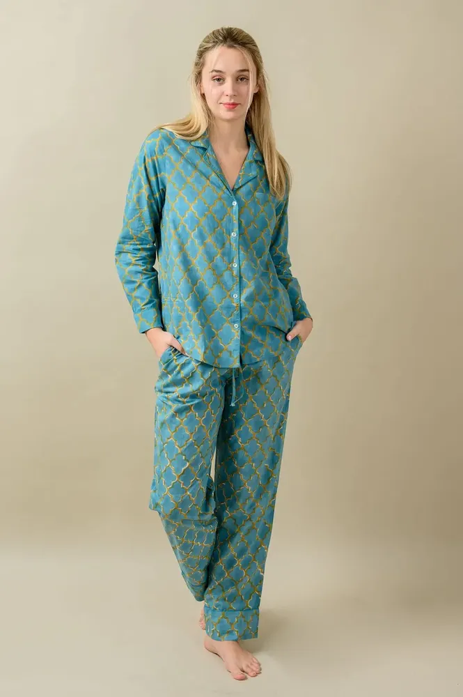 Homewear - Blue & Gold Pajama - KORES ACCESSORIES