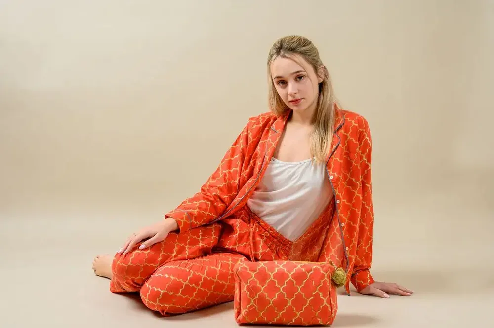 Homewear - Red & Gold Pajama - KORES ACCESSORIES