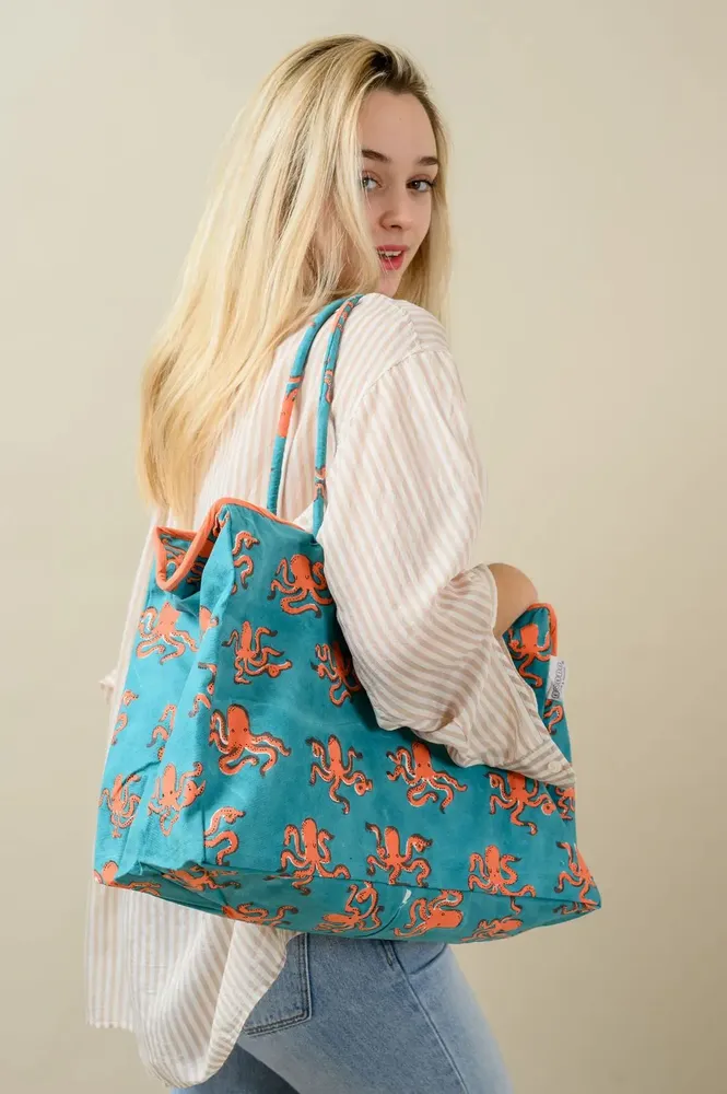 Bags and totes - Blue Octopus HandBag Reversible - KORES ACCESSORIES
