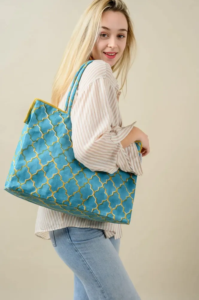 Sacs et cabas - Blue & Gold HandBag Reversible - KORES ACCESSORIES