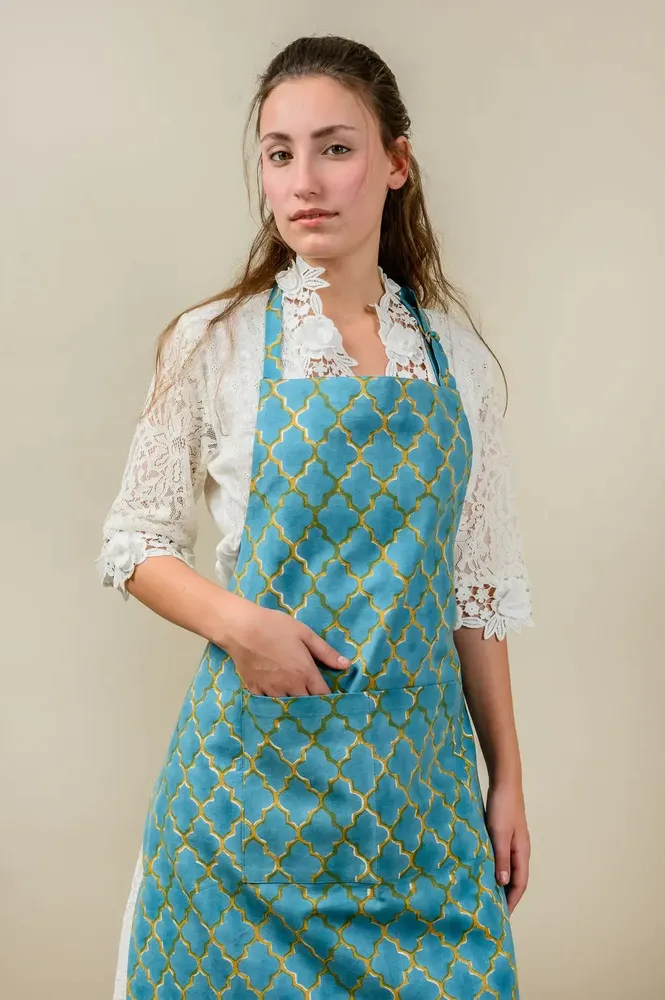 Aprons - Blue & Gold Apron - KORES ACCESSORIES