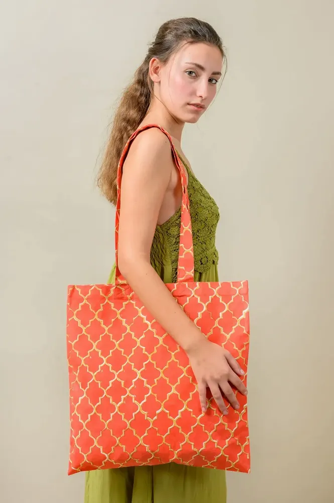Sacs et cabas - Red & Gold Tote Bag - KORES ACCESSORIES