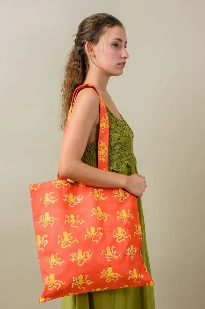 Bags and totes - Red Octopus Tote Bag - KORES ACCESSORIES