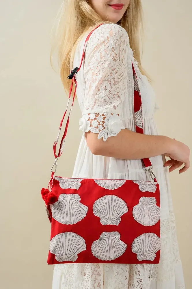 Bags and totes - White Shell Wristlet Bag - KORES ACCESSORIES