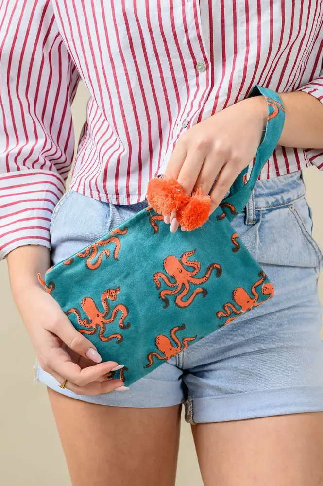 Bags and totes - Blue Octopus Pouch Bag - KORES ACCESSORIES