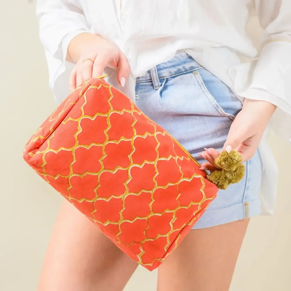 Sacs et cabas - Red & Gold Toiletry Bag - KORES ACCESSORIES