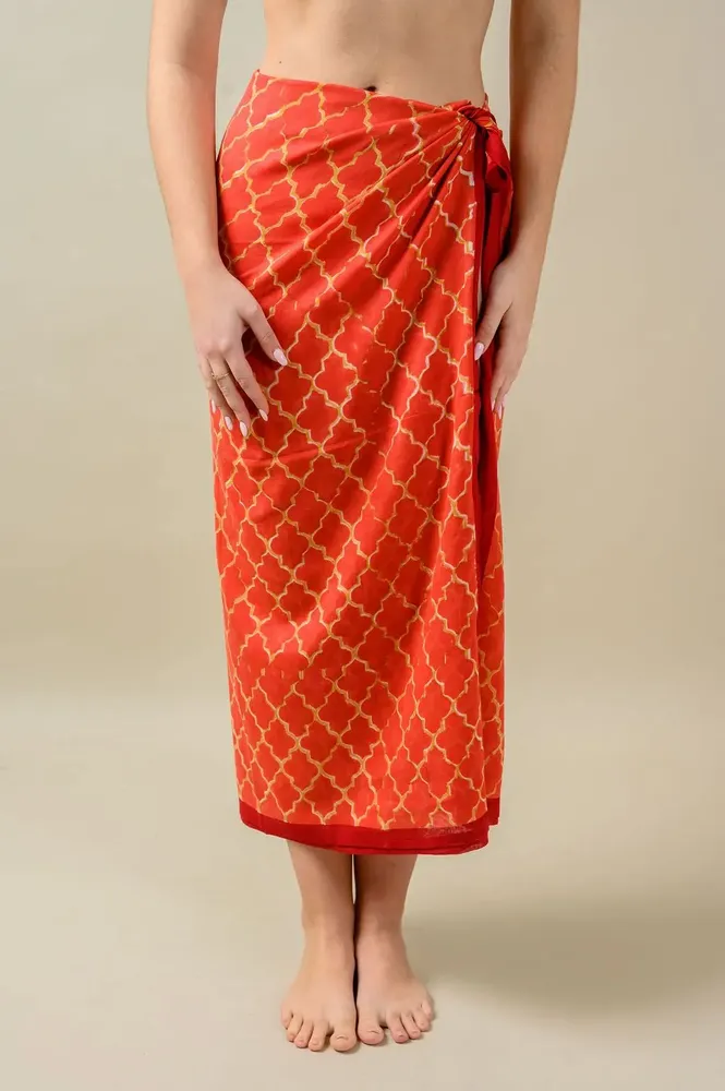 Scarves - Red & Gold Scarf - KORES ACCESSORIES