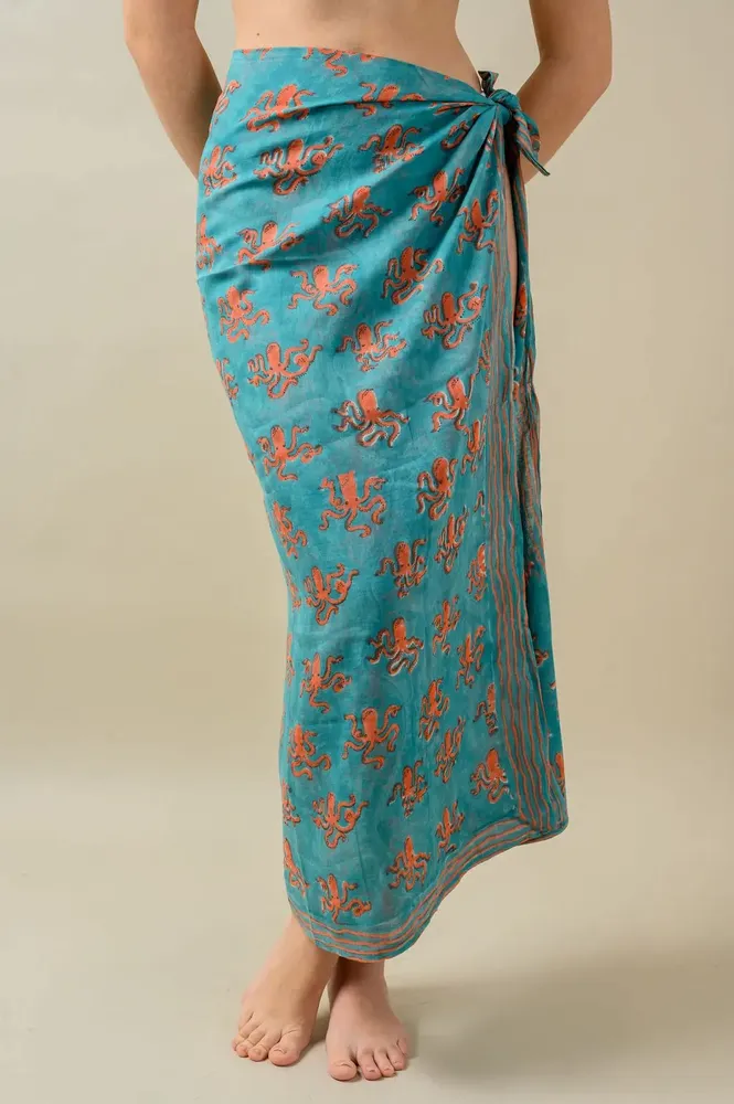 Scarves - Blue Octopus Scarf - KORES ACCESSORIES