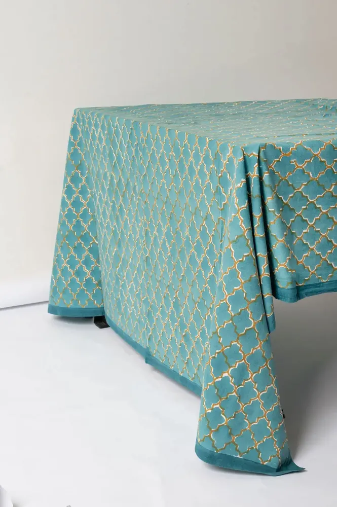Homewear - Blue & Gold Tablecloth - KORES ACCESSORIES