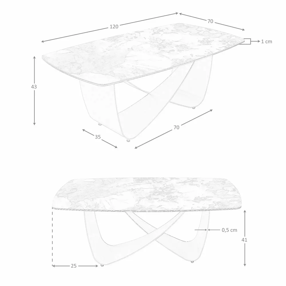 Tables basses - Table basse ovale en marbre porcelaine et acier métallique taupe - ANGEL CERDÁ