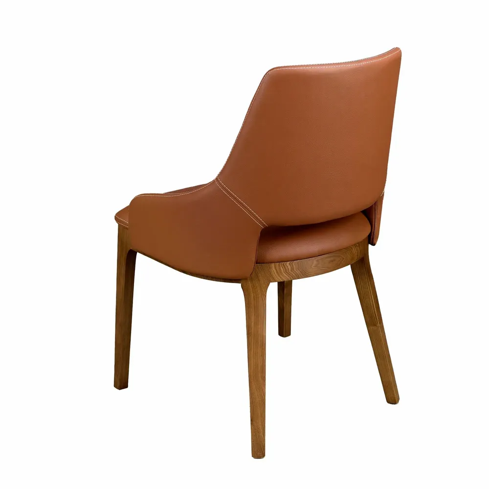 Chaises - Chaise en similicuir marron - ANGEL CERDÁ