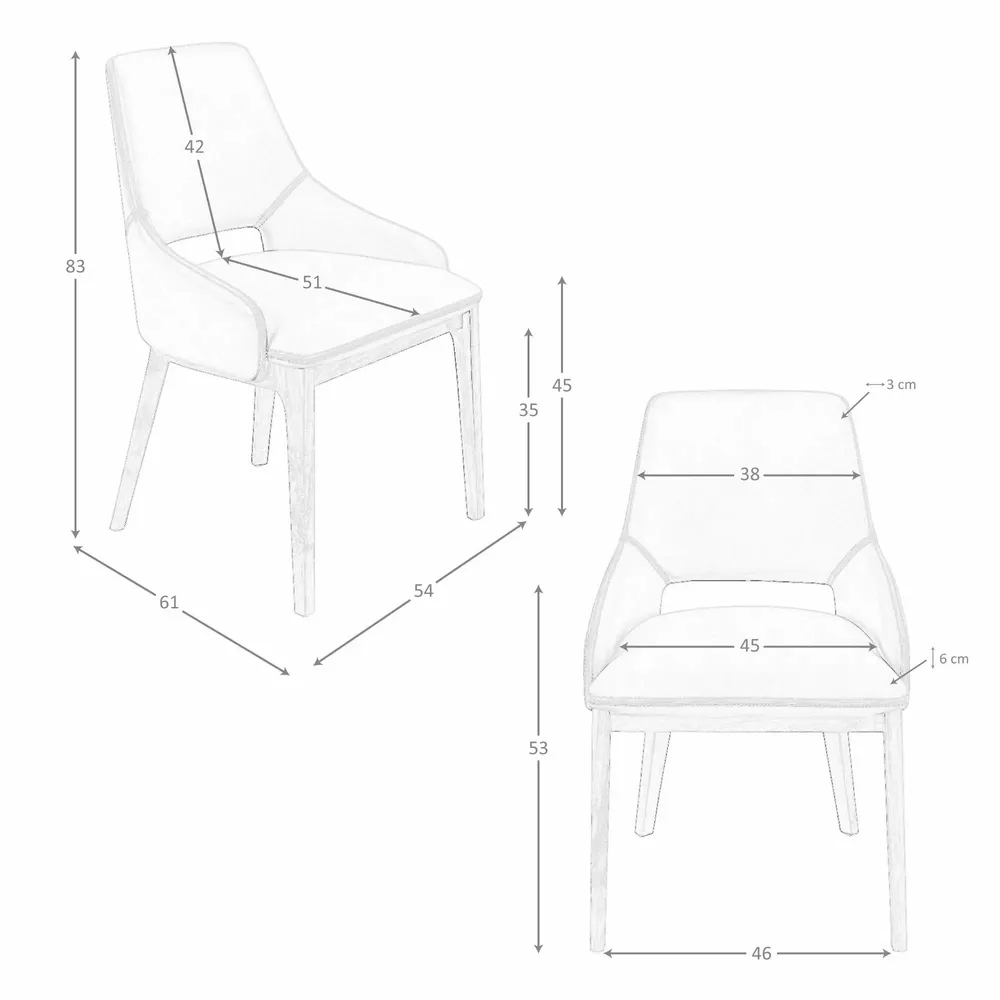 Chaises - Chaise en similicuir marron - ANGEL CERDÁ