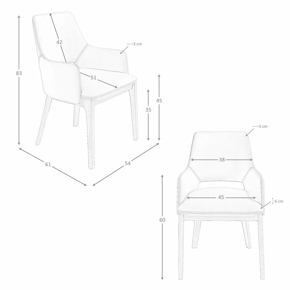 Chaises - Chaise en similicuir marron - ANGEL CERDÁ