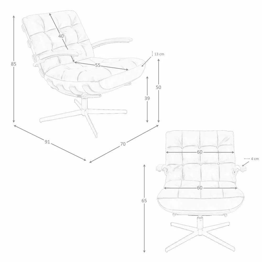 Lounge chairs - Dark brown leather and walnut swivel armchair - ANGEL CERDÁ