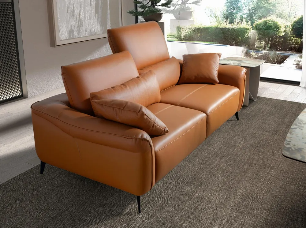 Sofas - 3 seater sofa brown leather - ANGEL CERDÁ