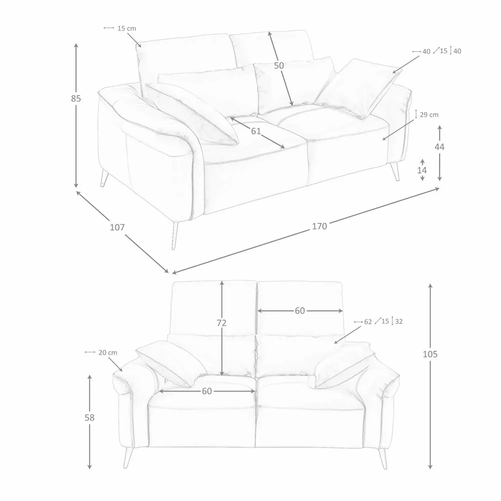 Sofas - 2 seater sofa brown leather - ANGEL CERDÁ