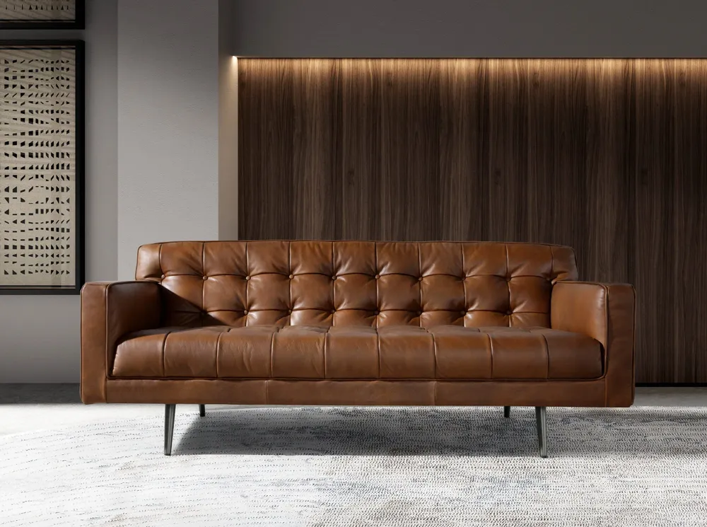 Sofas - Chester 2 seater sofa in dark brown leather - ANGEL CERDÁ