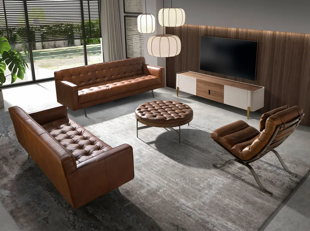 Sofas - Chester 2 seater sofa in dark brown leather - ANGEL CERDÁ