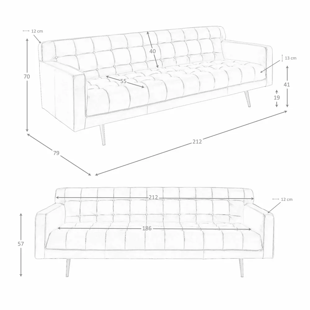 Canapés - Canapé 3 places Chester en cuir marron foncé - ANGEL CERDÁ