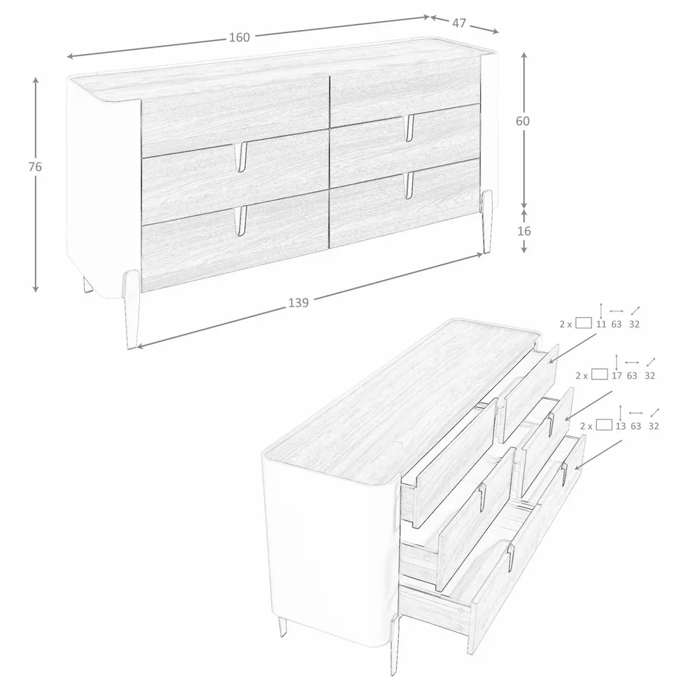 Chests of drawers - Chest of drawers beige wood, golden polished steel and walnut top - ANGEL CERDÁ